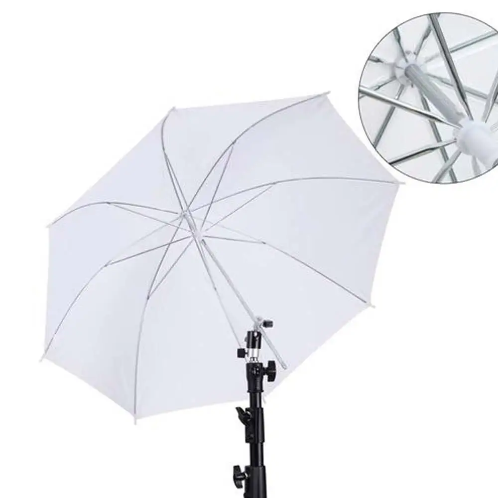 50cm/20인치 사진 촬영용 우산 금속 손잡이 화이트 소프트 조명 우산 디퓨저 전문가용 간편 설치