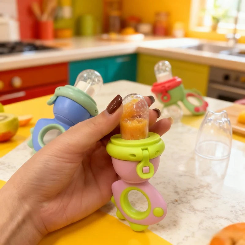 Cute animal baby food pacifier 5