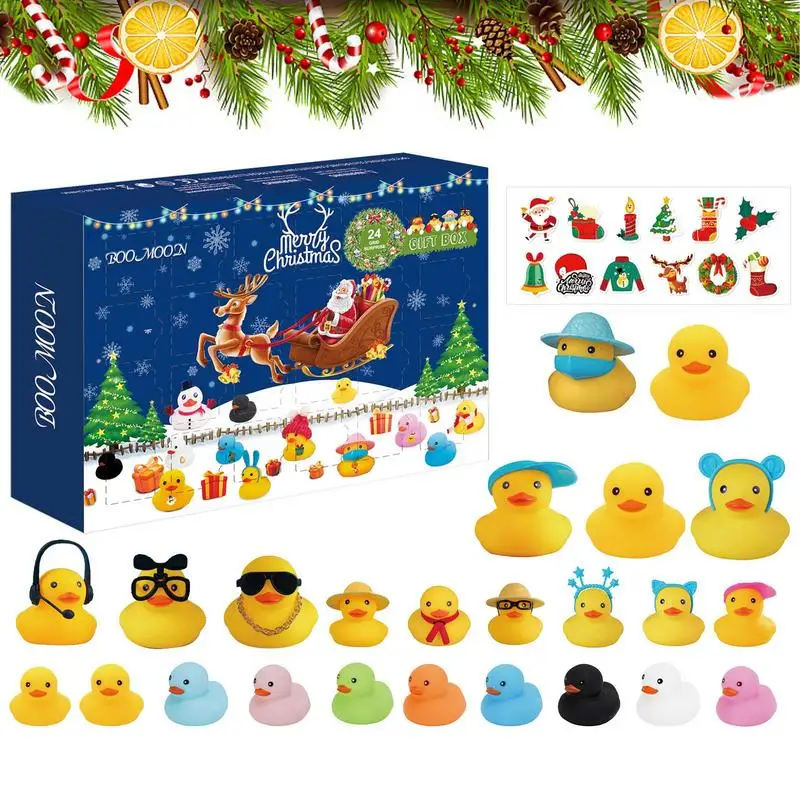 

Christmas Advent Calendar With 24 Rubber Ducks 24 Days Countdown Calendar Rubber Ducky Bath Toy Creative Christmas Gifts