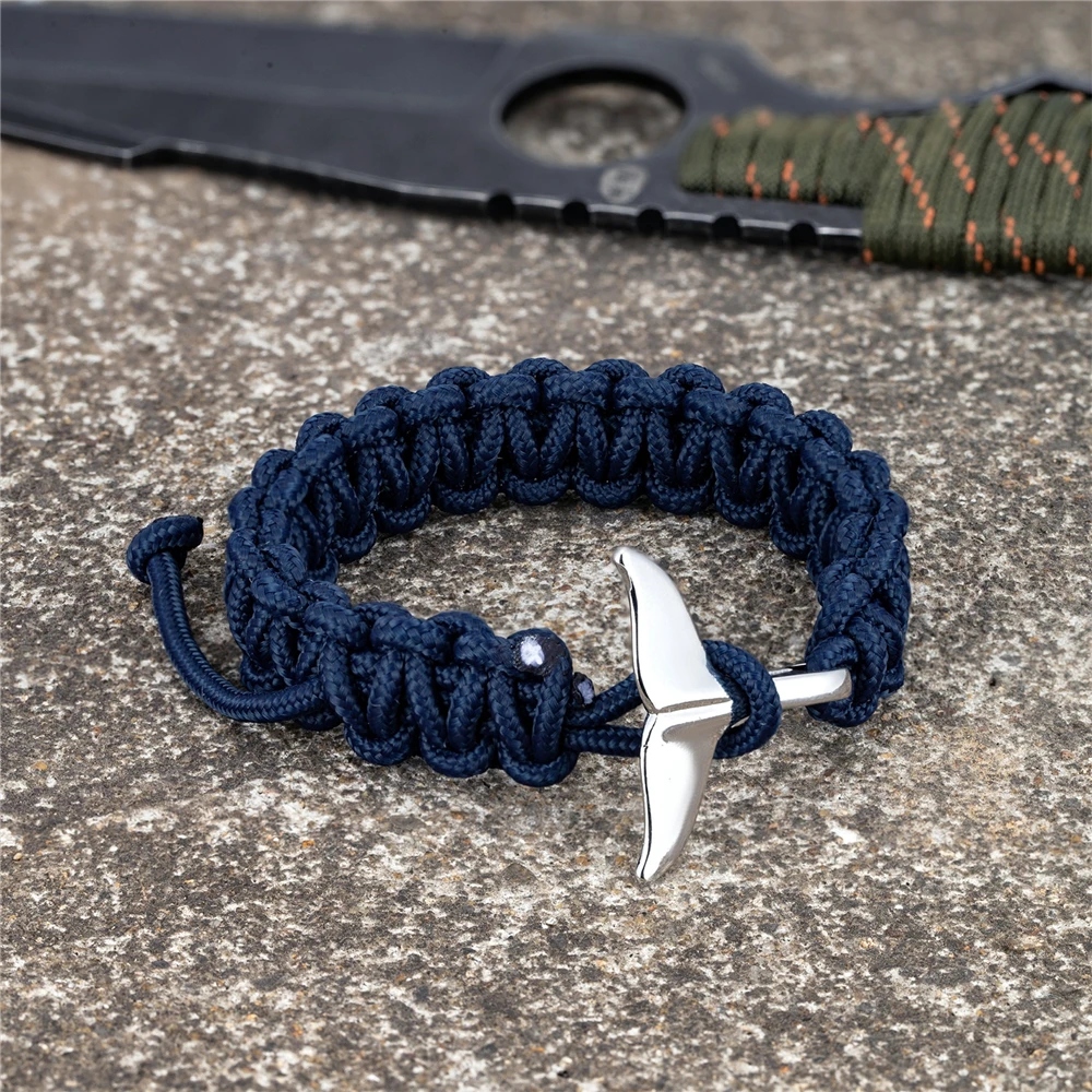 Fashion Simple Whale Tail Paracord Rope Bracelets Men Women Adjustable  Couple Bangles Handmade Survival Wristband Charm Jewelry - AliExpress