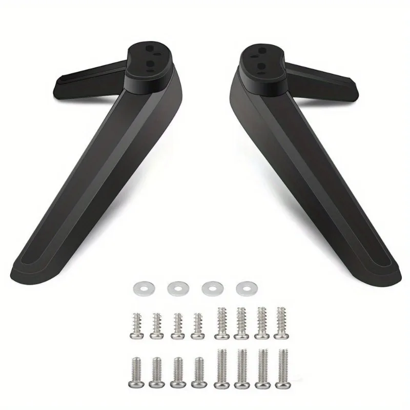 Universal Black TV Stand with Screw Kit and Desktop Base Replacement Legs