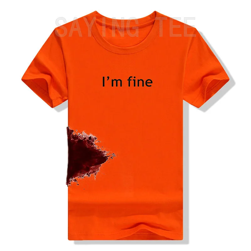 I'm Fine Graphic Novelty Sarcastic Movie Halloween Costume Humor Scary Funny T Shirt Gifts for Women Men Clothing Graphic Tee 5
