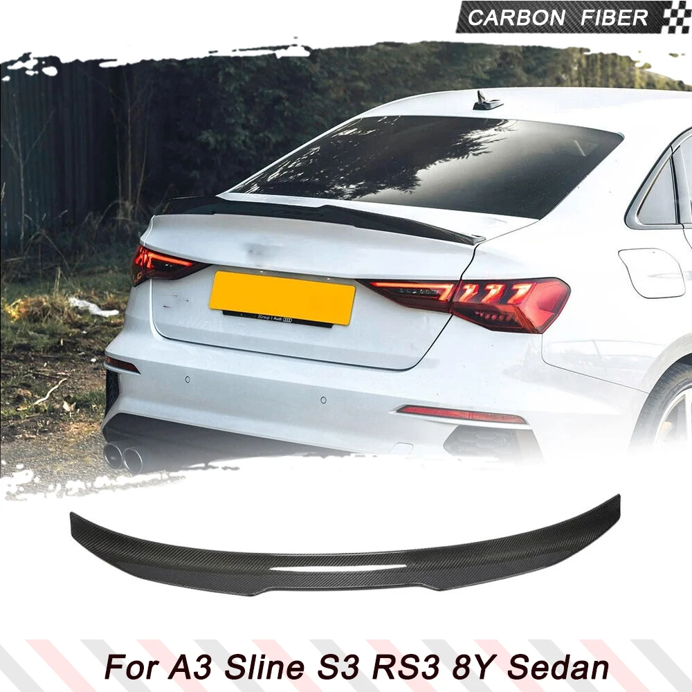 

Real Carbon Rear Car Rear Trunk Spoiler For Audi A3 Sline S3 RS3 8Y Sedan 2021- 2023 Roof Spoiler Trunk Wing Car Kits Lip Wing