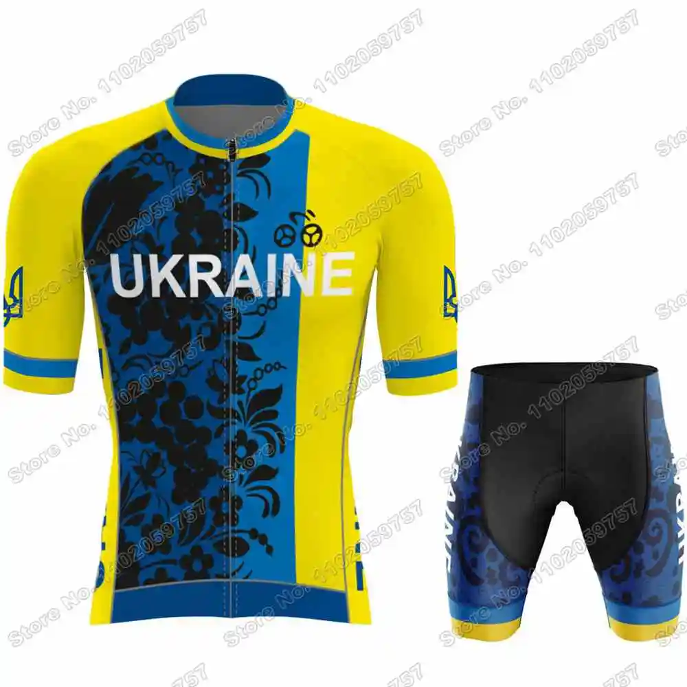 Ukraine National Team cycling jersey cycling shirt cycling suit cycling jersey set Cycling Jersey Set Summer Cycling Clothing Men Road Bike Shirts Suit Bicycle Bib Shorts MTB Maillot