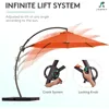 11FT Outdoor Patio Umbrellas Large Offset Umbrella Curvy Cantilever Umbrella Heavy Duty Hanging Round Umbrella with Sandb 4