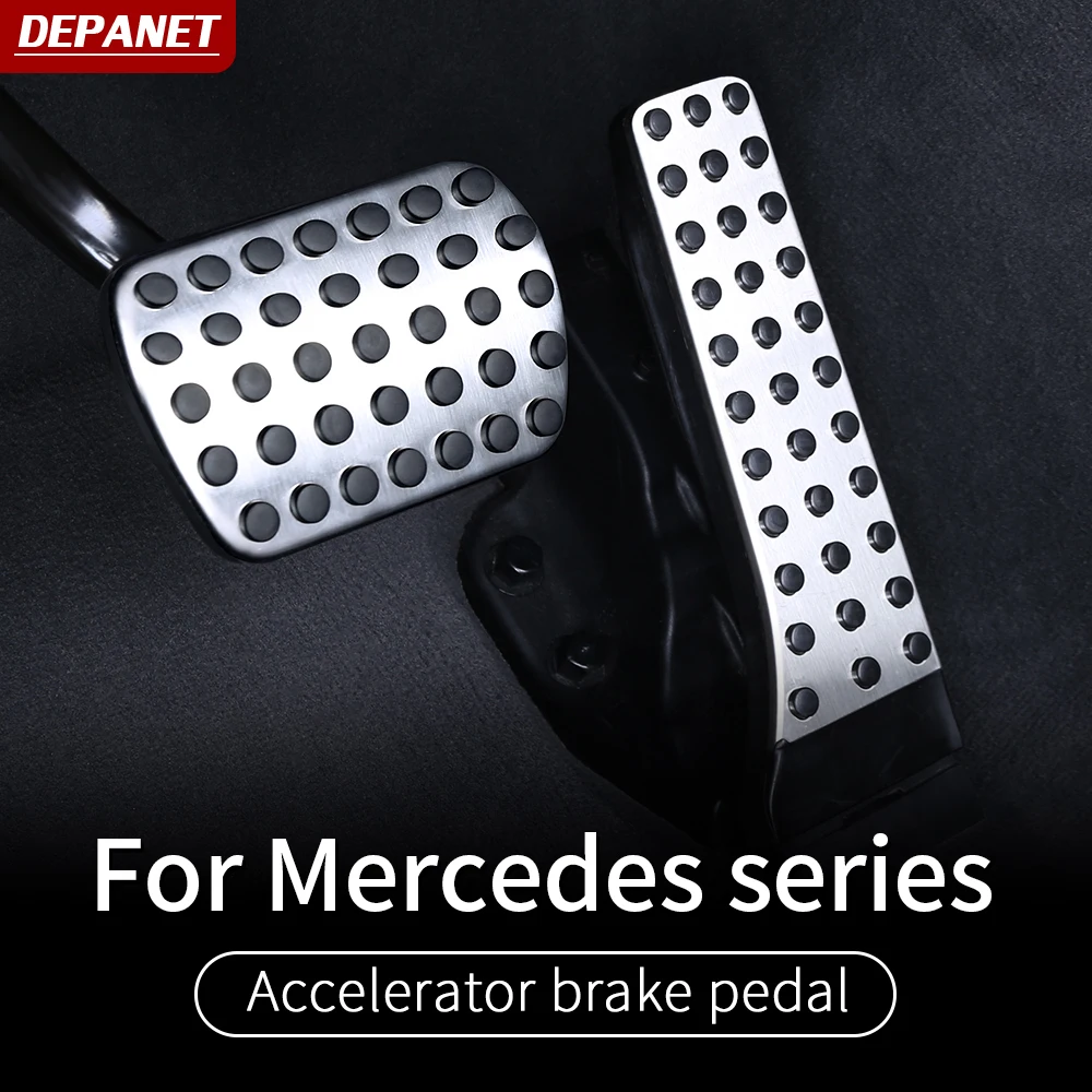 Sport Pedal Covers For Mercedes GLE GLS ML GL - Stainless Steel & Rubber, No Drill (2012-2019 Models)