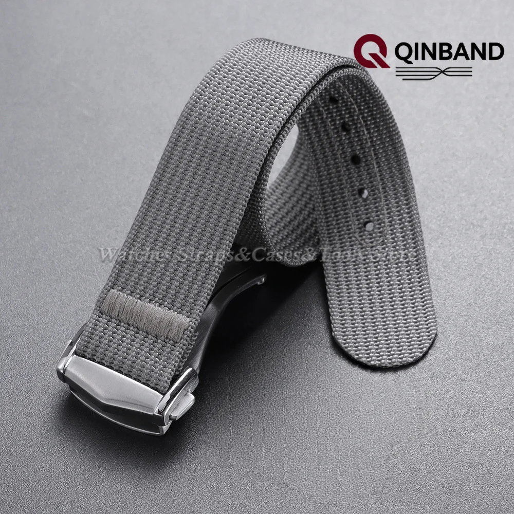 Waterproof Canvas Nylon Watch Strap with Folding Buckle – Sporty Unisex Design
