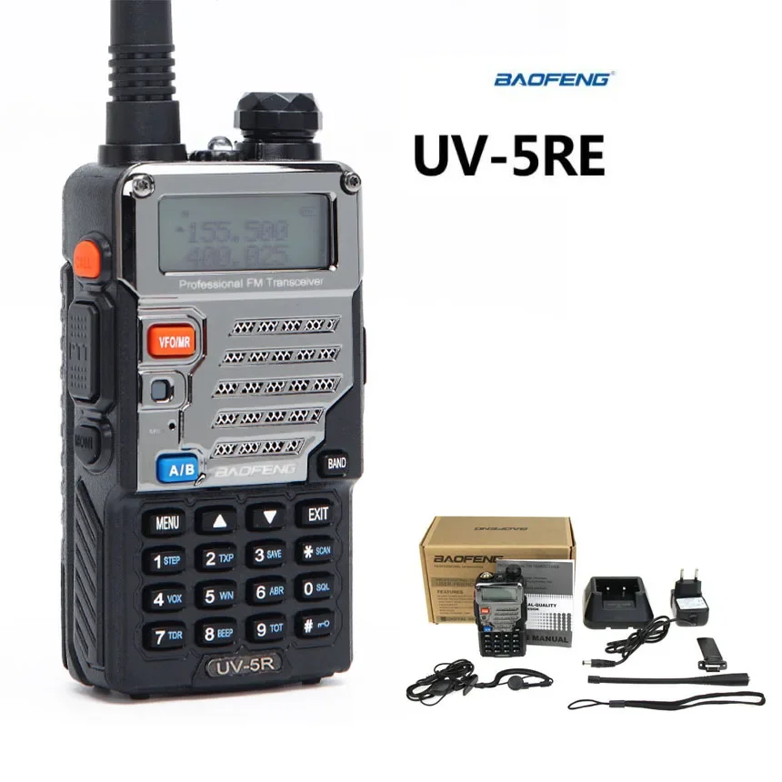 Baofeng UV-5RE Walkie Talkie Dual Band VHF/UHF 136-174/400-520MHz FM Transceiver UV-5R Upgrade UV5RE Portable Two Way Radio