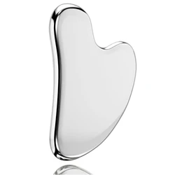 Stainless Steel Gua Sha Facial Massage Tool for Smooth Skin & Reduced Puffiness (1pc-silver)
