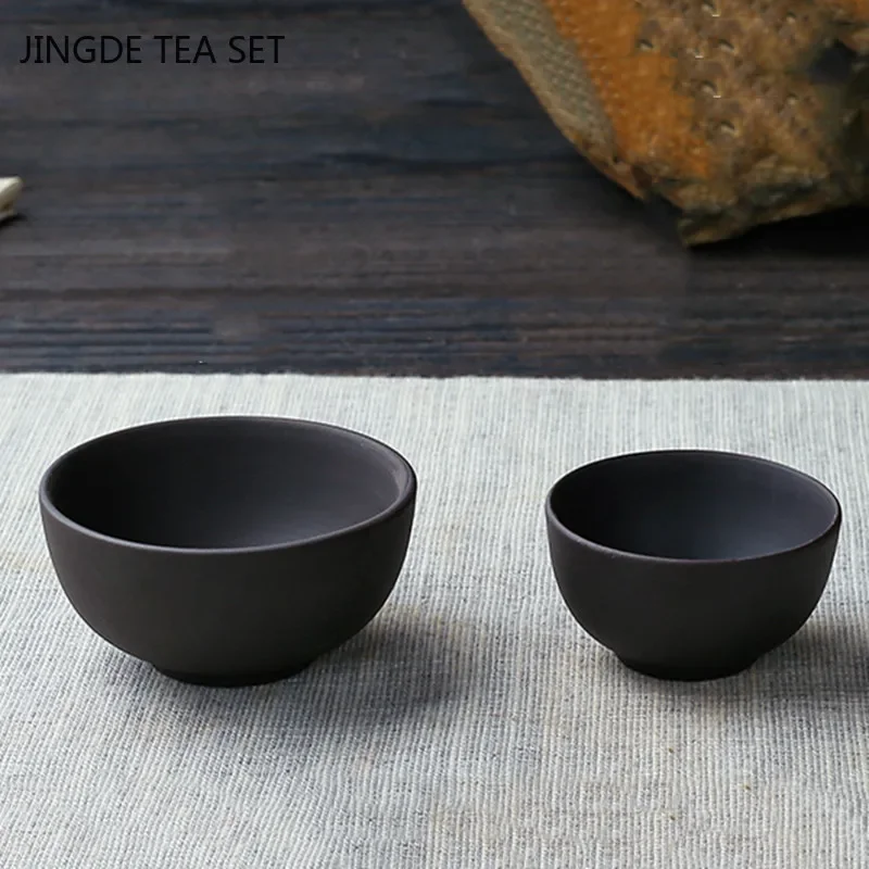 8 Pcs/set Yixing Handmade Purple Clay Teacup Authentic Dahongpao Tea Bowl Travel Portable Pu'er Master Cup Chinese Zisha Tea Set