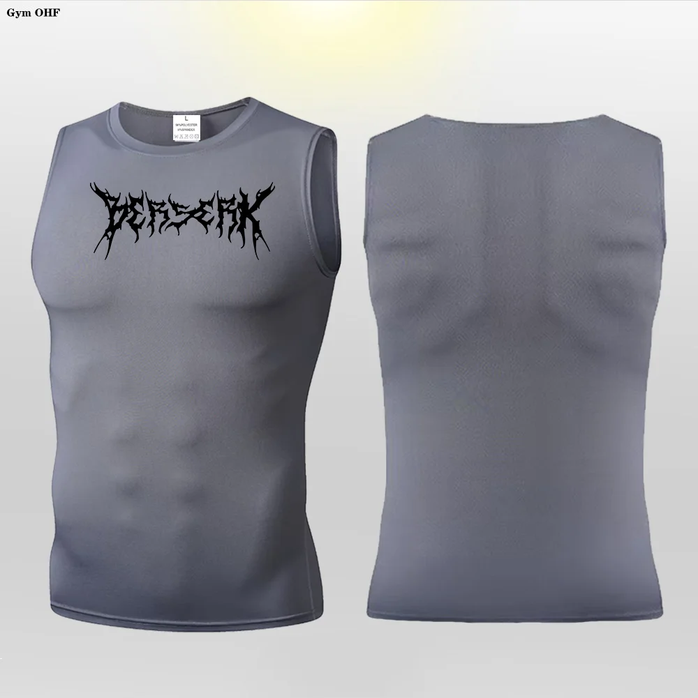 Anime Berserk Guts Graphic Compression Gym Vest - Quick Dry Muscle Tank Top