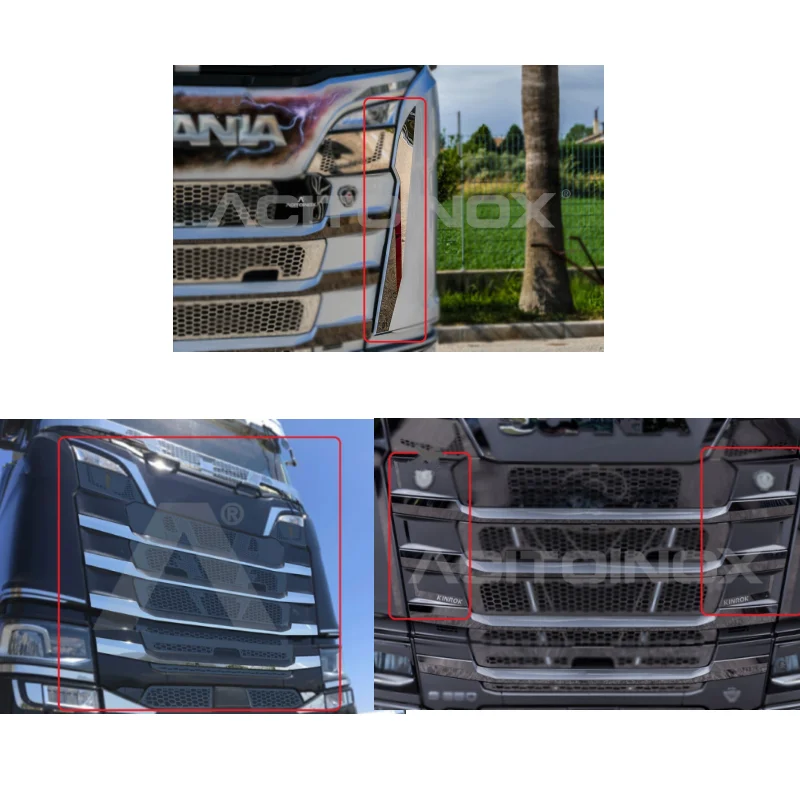 Metal Paste Model Intake Hood Stickers for 1/14 Tamiya Truck Tractor Scania 56368 770s DIY RC Cars Upgrade Decoration Parts 6