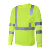 Long Sleeve Hi Vis Safety Shirt with Chest Pocket