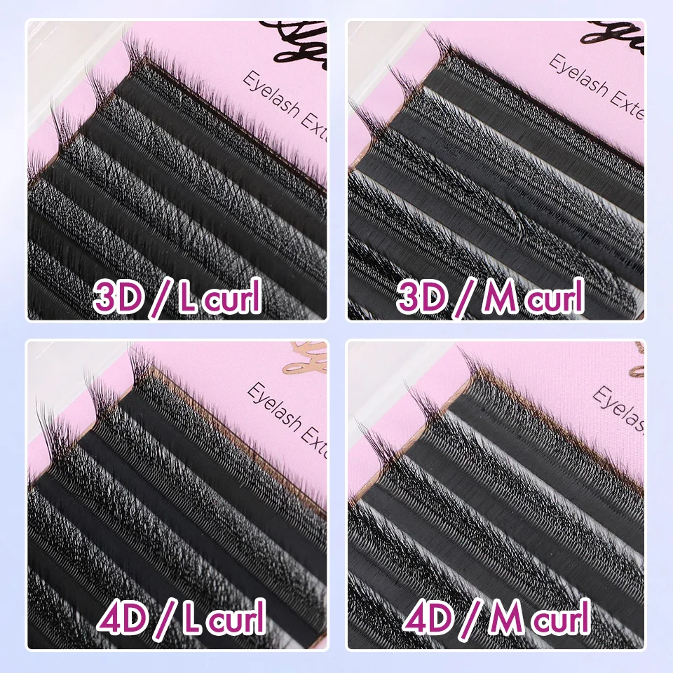 L M (LU) Curl W-Form Wimpernverlängerung Automatische Blüte YY 3D 4D Handgewebte Premium Soft Nerz Natürliche Falsche Wimpern Cilios
