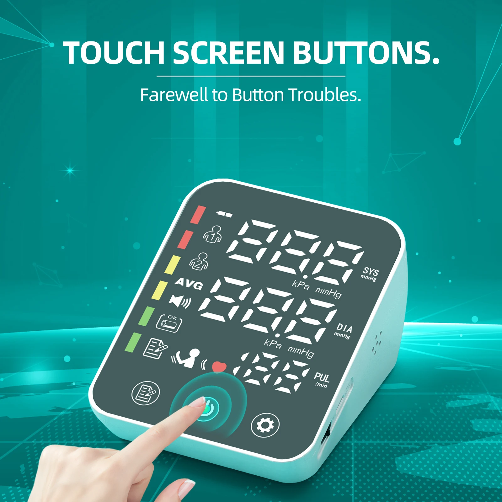 Rechargeable Digital Arm Blood Pressure Monitor Sphygmomanometer Tonometer Tensiometer LED Screen Heart Rate Meter BP Monitor
