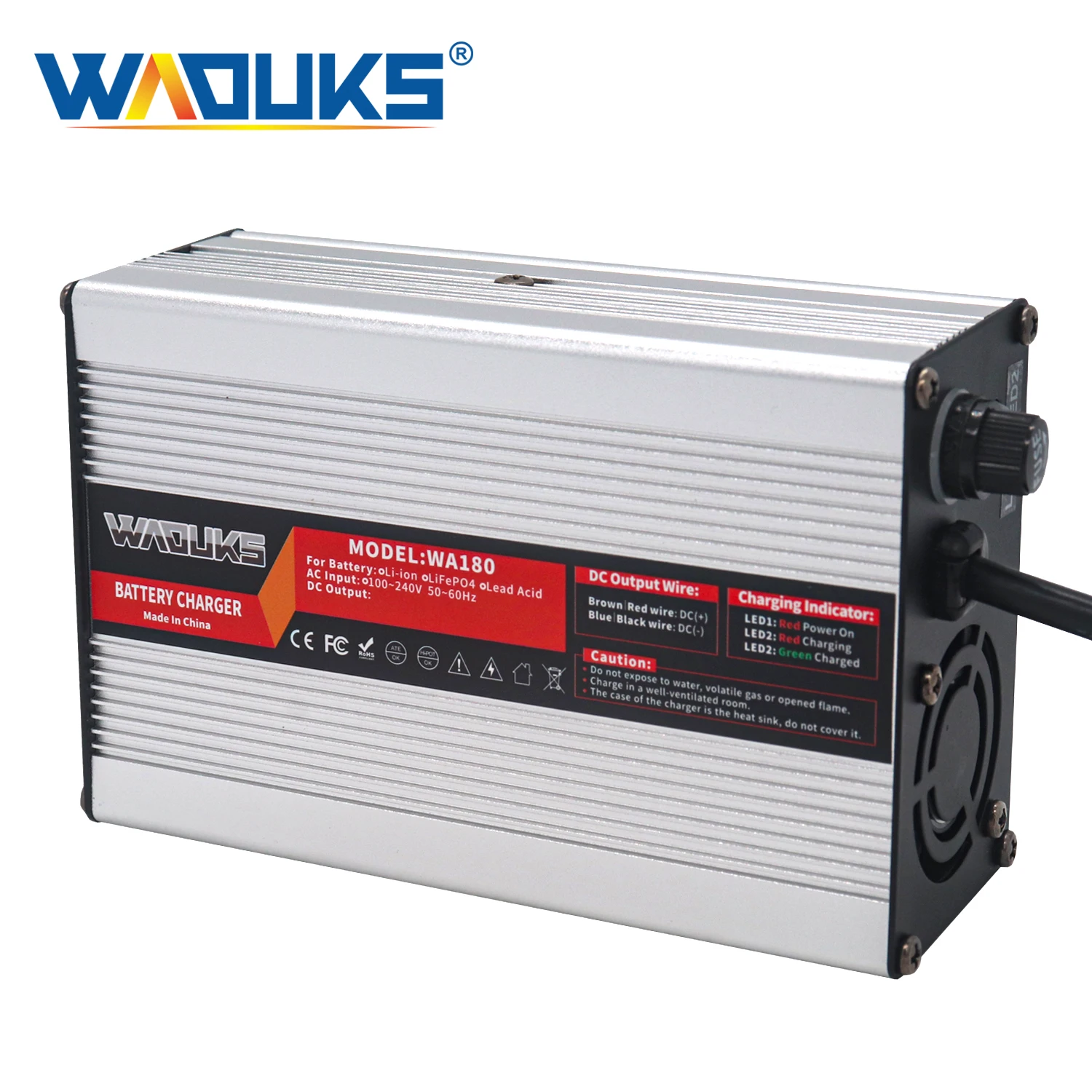Carregador Inteligente com Ventilador de Refrigeração Carga Rápida Escudo de Alumínio 14.6v 10a Uso para 4s Bateria Lifepo4