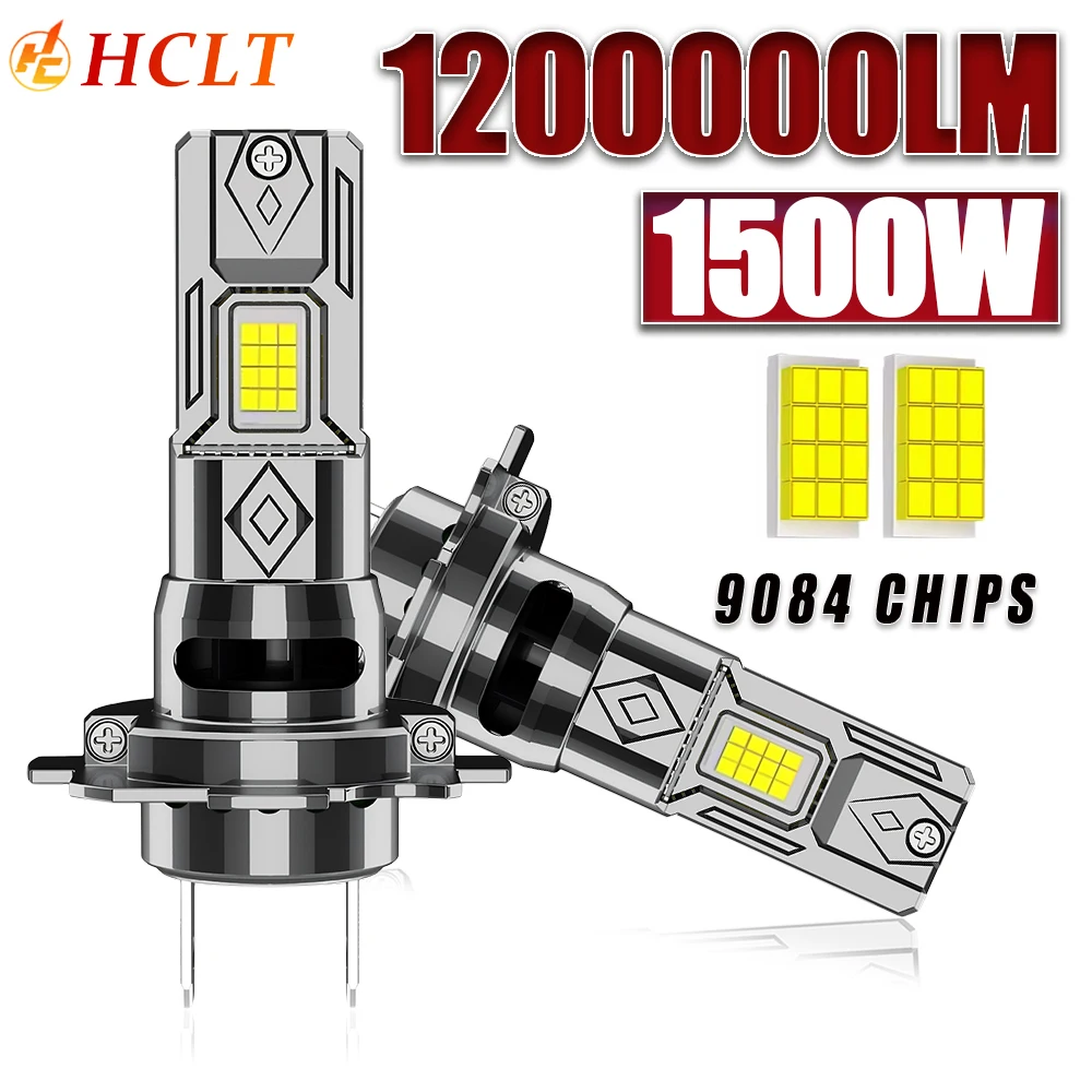 ไฟ LED H7 120000 LM CANBUS 1:1 ไร้สาย Mini LED ไฟหน้าสําหรับรถยนต์ 9084 CSP ชิป Turbo หมอกอัตโนมัติหลอดไฟพร้อมพัดลม Plug & Play 12V 1