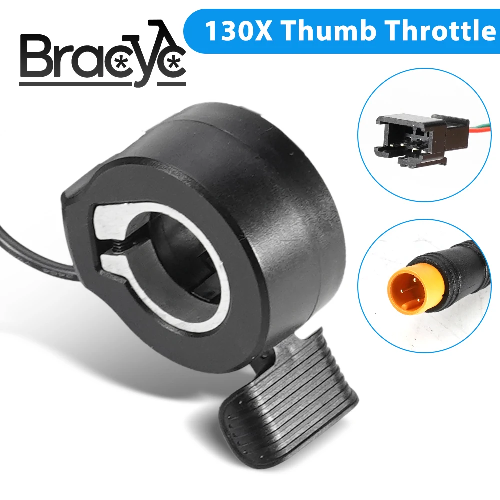 electric bike throttle Thumb Throttle Electric Bike 130X Speed Control 3 Pin Waterproof SM WP Plug Connector Scooters Bicycle Accelerator Accessories