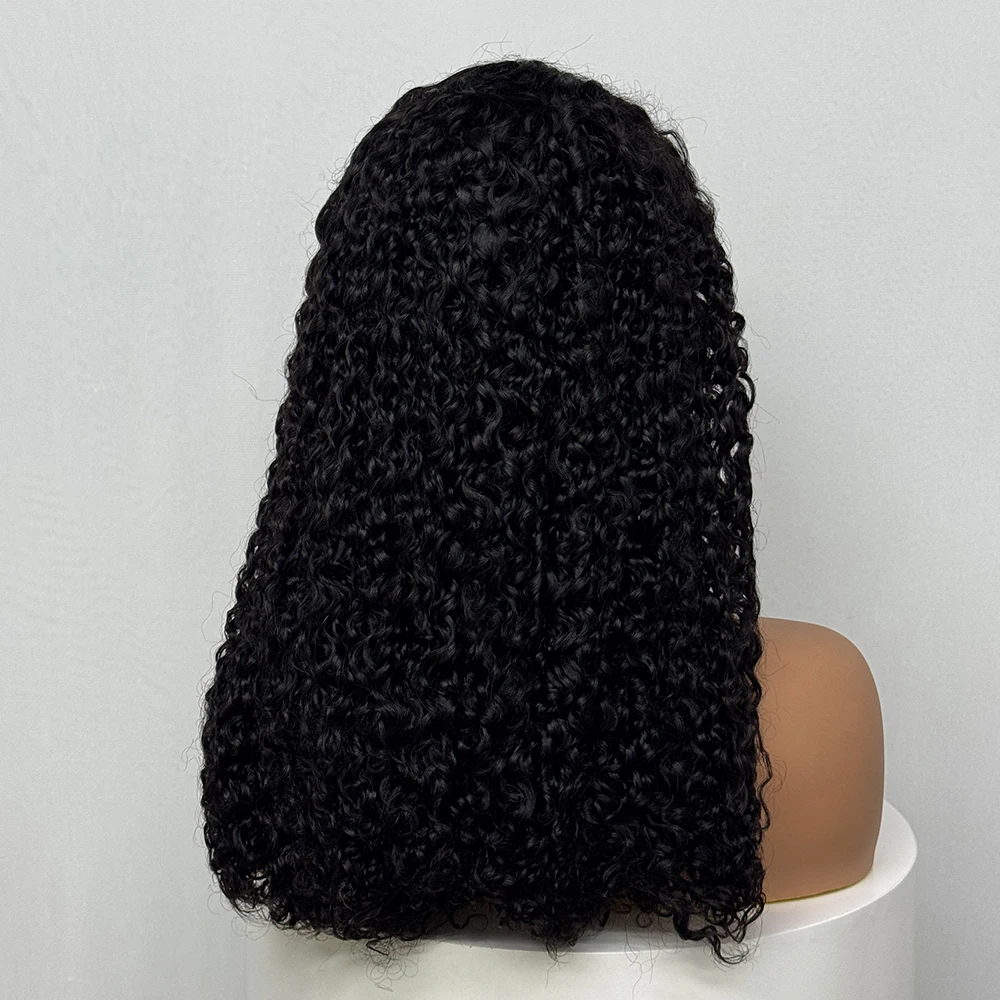 350% Density SDD Double Drawn Pixie Cut Kinky Jerry Curly Wave Human Hair Wigs 13x4 Lace Frontal Human Hair Wig for Black Women