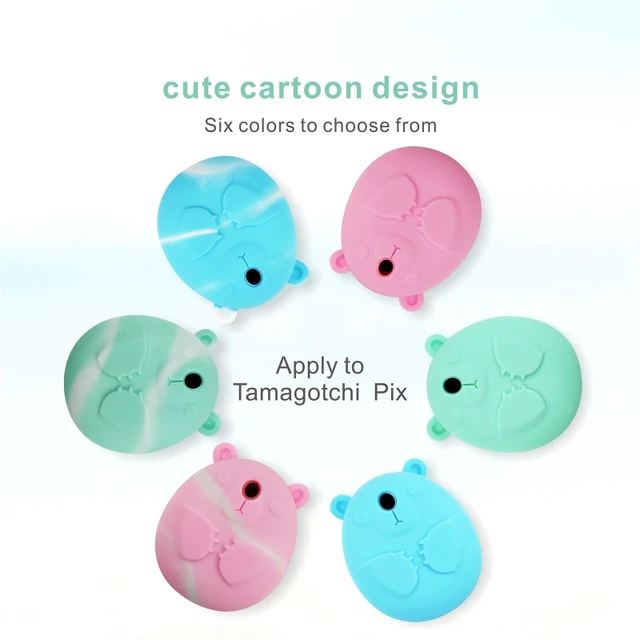 Protective Skin Sleeve Shell for Tamagotchi Pix with Finger Lanyard for tomagatchie Giga Pet Mini Toy Game Machine Cover 1