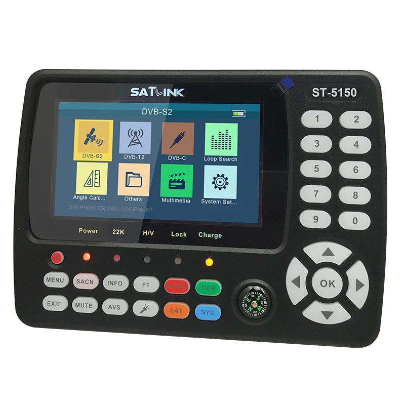 Satlink ST-5150 DVB-S2 DVB-T/T2 DVB-C ޺, 4.3 ġ LCD ȭ, H.265   δ , Satfinder ws-6933 kpt-716ts