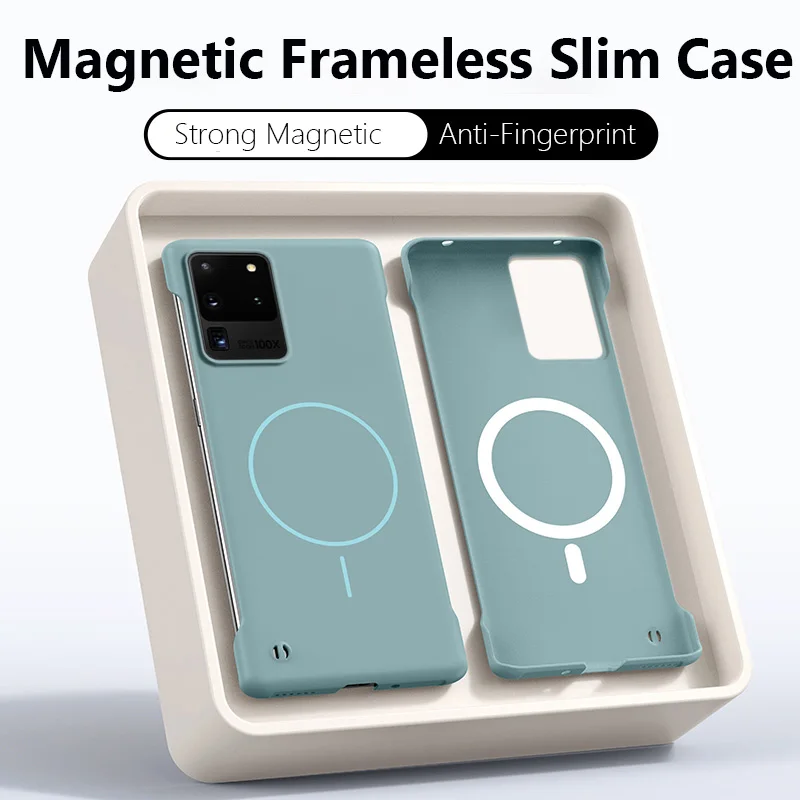 Frameless Magnetic Wireless Charging Phone Case - Slim, Hard Back Cover