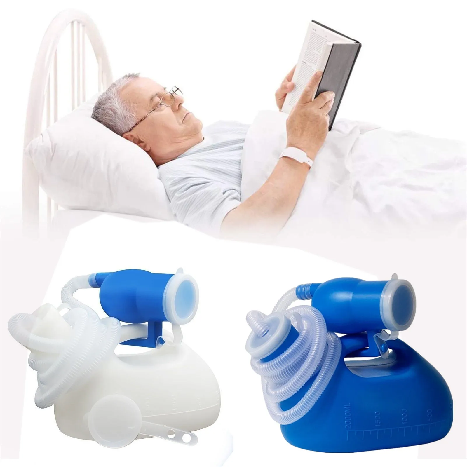 2000ml Bottle Urinal Men Spill Proof Men's Potty Portable Urinal Pee Bottle Home Camping Car Travel