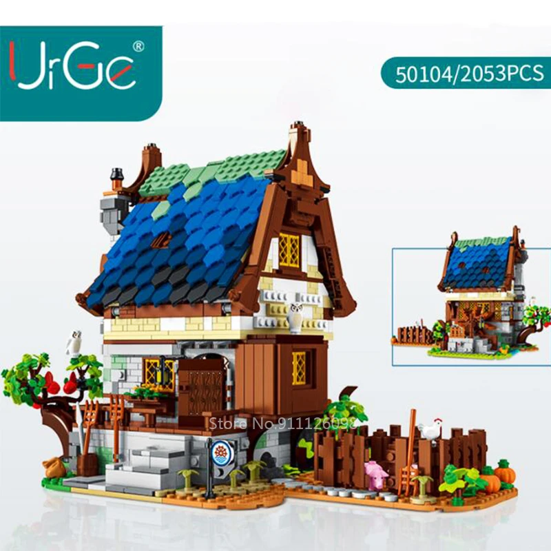 Idee Di Impulso La Città Medievale Stabile Moc Blocchi Modulari City Street View Retro Cabin House Brick Set Toy Kid Gifts 21325