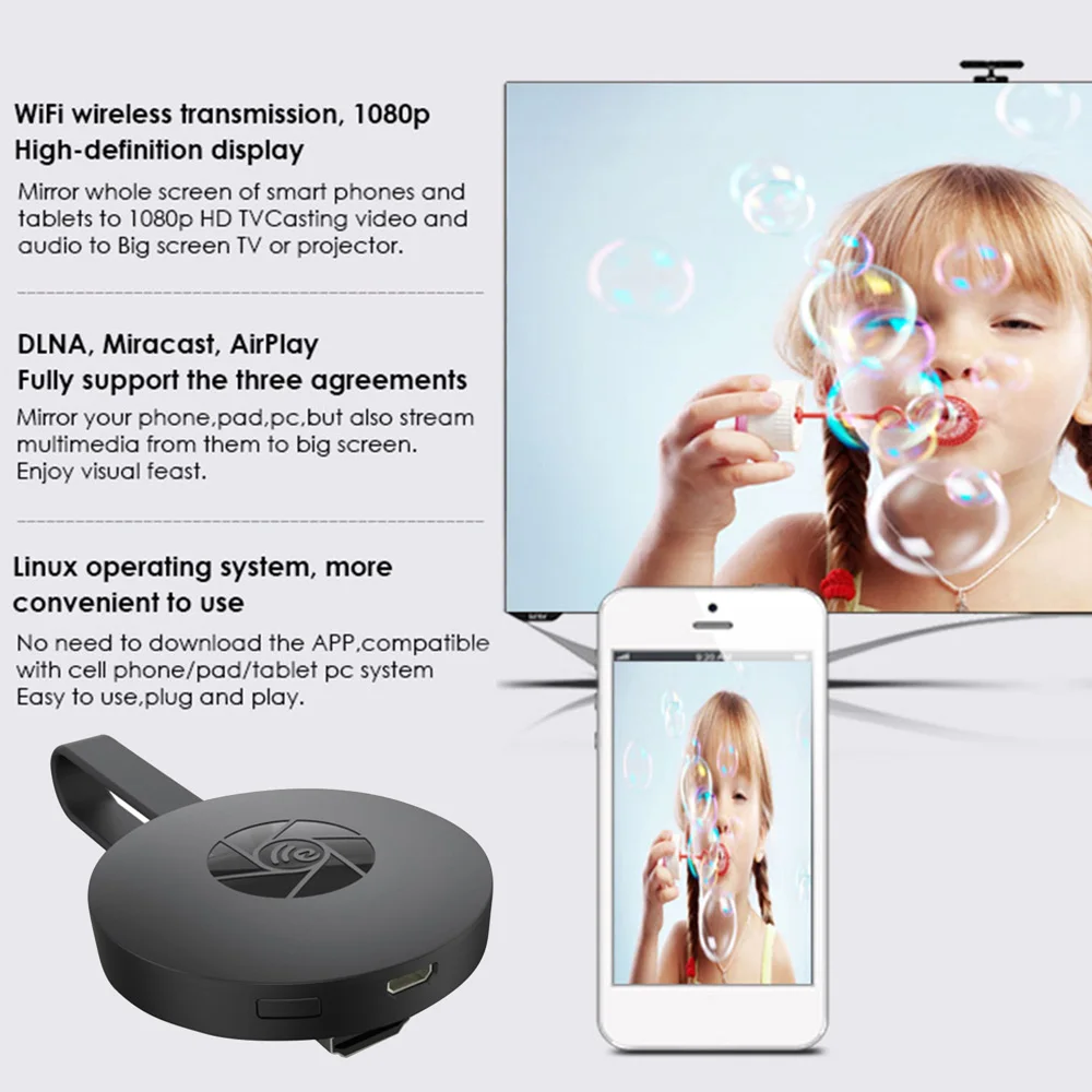 2.4G TV Stick 1080P MiraScreen G2 Display Receiver HDMI-Compatible Miracast Wifi TV Dongle Mirror Screen Anycast For Android IOS