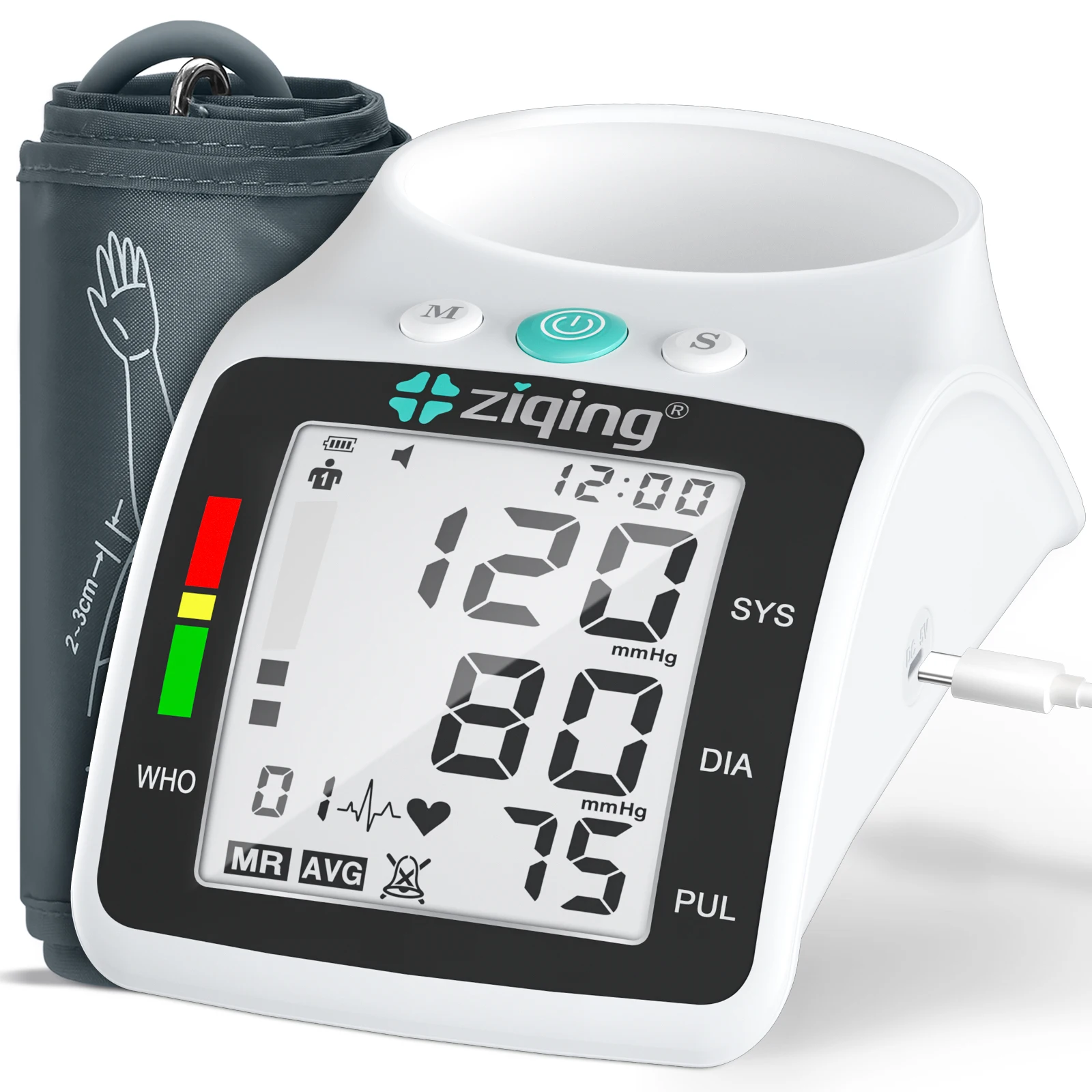 Household Arm Sphygmomanometer LCD Digital Sphygmomanometer Voice Blood Pressure Monitor Automatic Measurement Tonometer