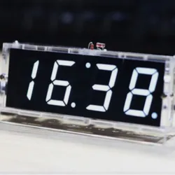 Advanced LED Display Digital Clock Kit with Microcontroller (White and En)