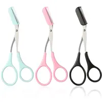 Eyebrow Trimmer Scissors with Comb Eyebrow Shaping Cut Scissors Non Slip Finger Grips Hair Removal Beauty Accessories 1