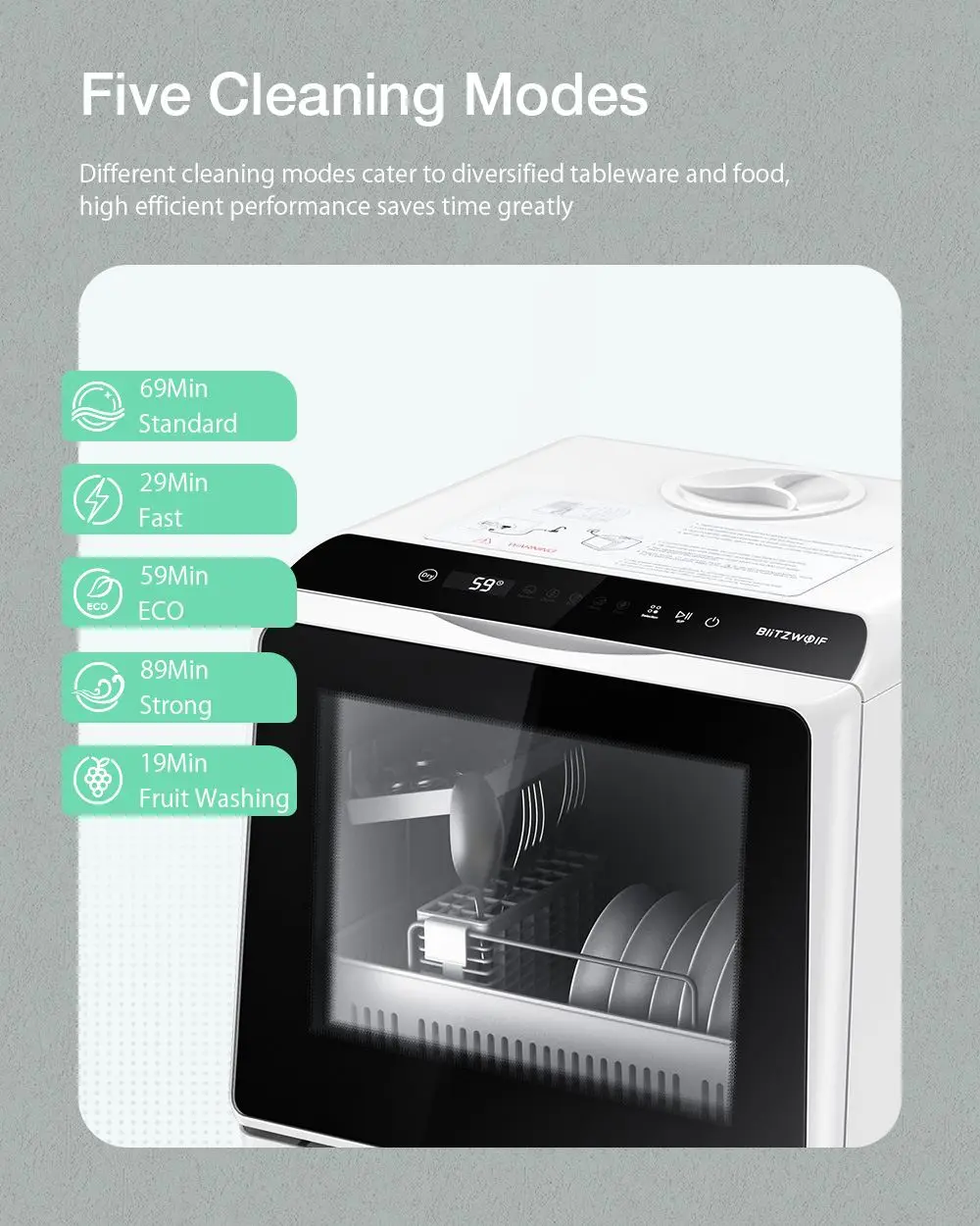 Blitzhome-lavavajillas con Control por aplicación, Máquina