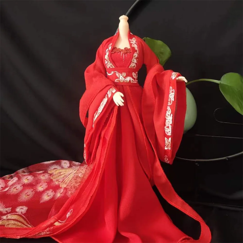 

customize 1/6 Female Long Dress Outfit SUit Hanfu Chinese Ancient Tradition Hanfu Clothingfor 12inch Action Figure Model