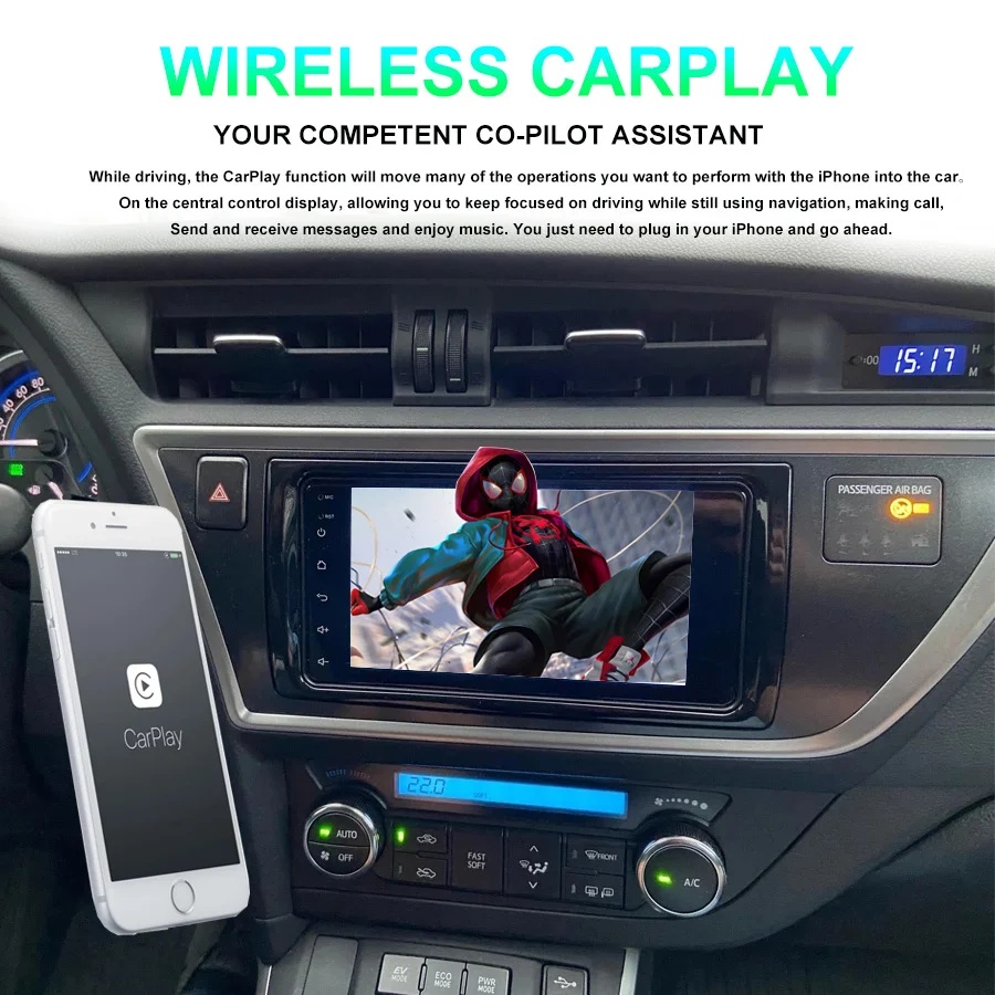 Autoradio Android 14 10,1 Pouces Pour Toyota Corolla Auris 2013-2016 - 4Go/64Go, CarPlay/Android Auto Sans Fil, GPS, 4G