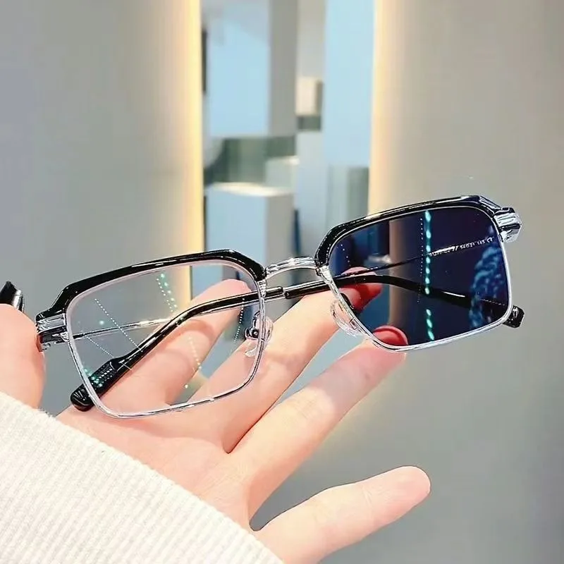 Photochromic Anti Radiation Glasses Photochromic Anti Radiation Glasses for Woman Men Vintage Eyebrow Frame