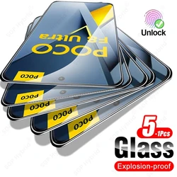 5 - Pack Premium 9H Clear Tempered Glass Case - Ultra Durable Full Cover Protective Glass for Poco F8 Pro (5Pieces)