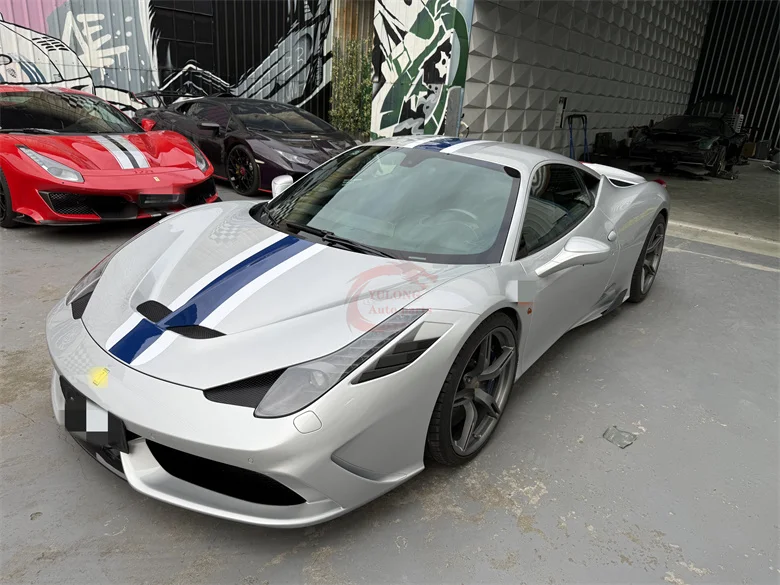 Speciale Style Dry Carbon Fiber Body Kit Front Bumper Rear Bumper Hood Side Skirts Exhaust Pipe for Ferrari 458 Italy