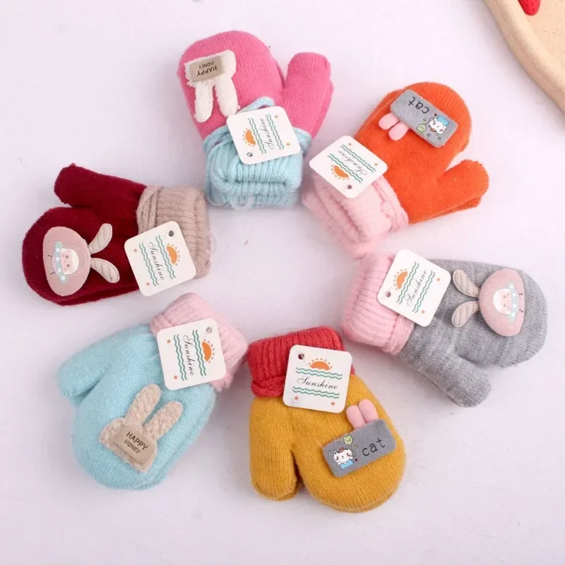 1-4 Years baby Winter Hand Gloves Knitted Mittens winter gloves baby mittens for Kids Boys Girls