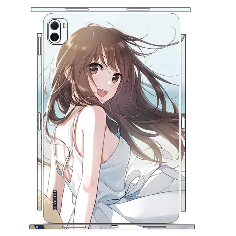 

For Xiaomi Pad 5 Pro Case 3M Back Film Cover Cartoon Cute Girl Decal Skin Protector Stickers for Mi Pad 5 Pro Case