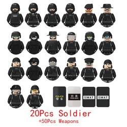 Military - Themed Building Blocks Set with Soldiers and Vehicles (Chrome Silver)