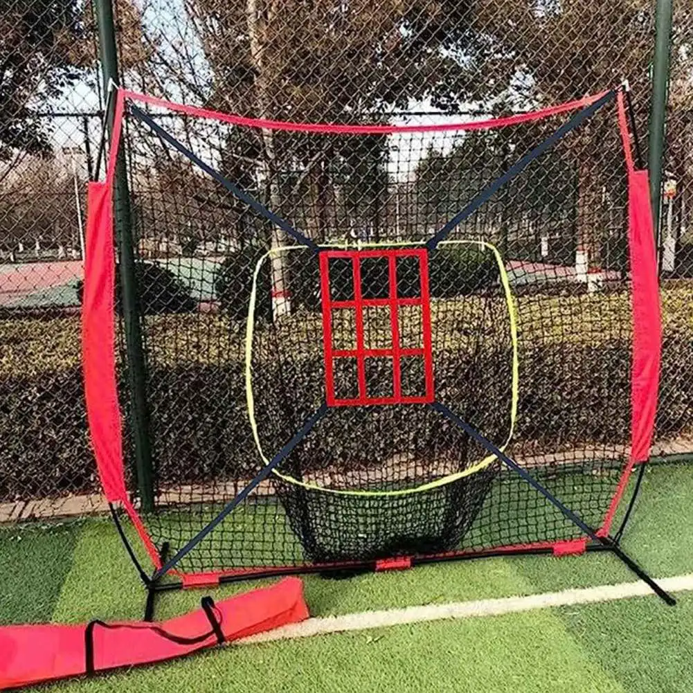 Baseball & Softball Practice Hitting & Pitching Net Light Weight Portable For All Skill Levels Easy Fold Up Fiberglass Frame