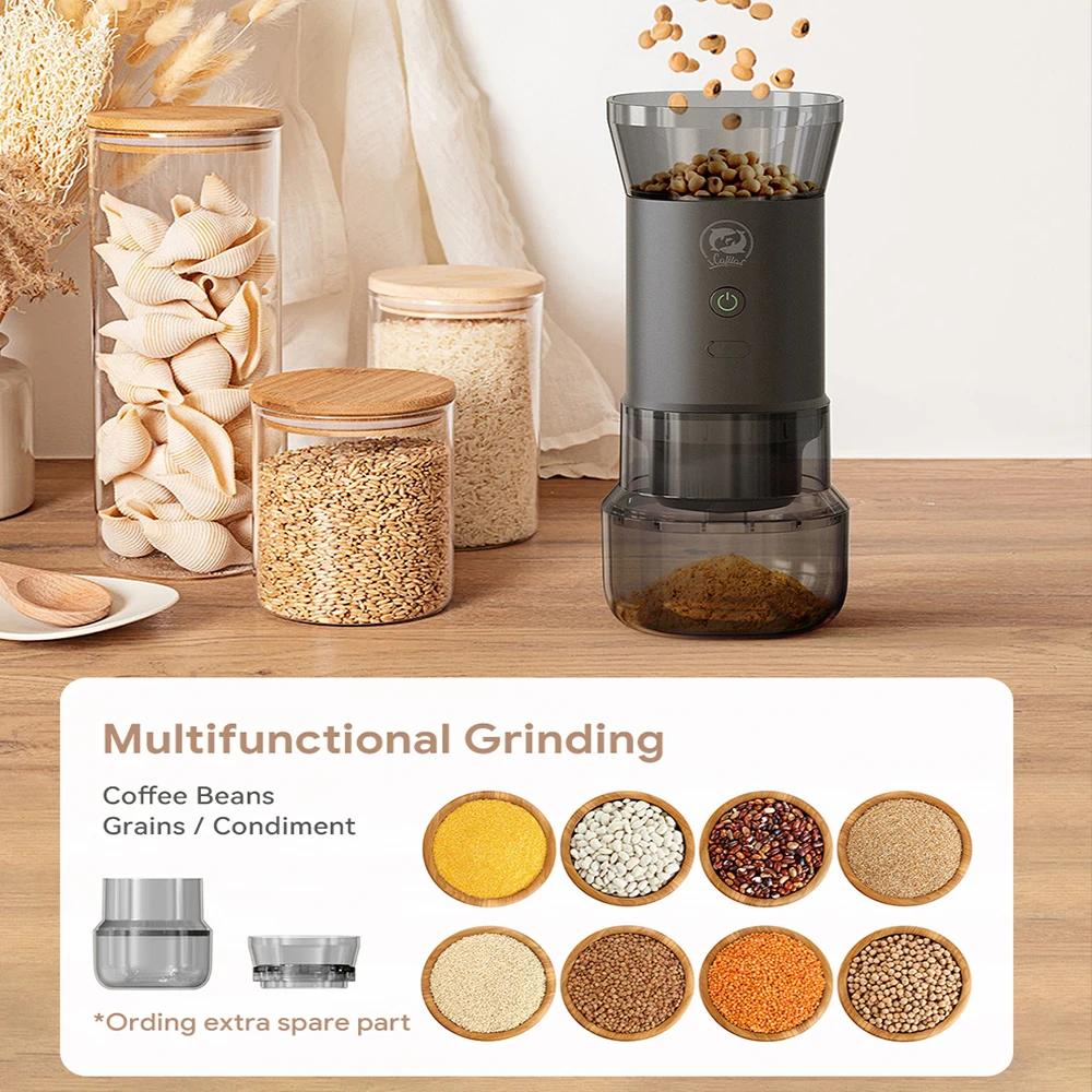 آي كافيلاس مطحنة قهوة كهربائية محمولة ستانلس ستيل