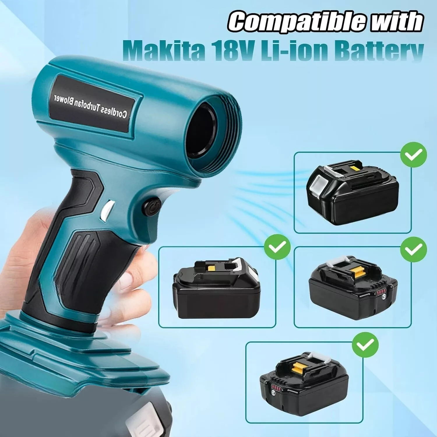 Jet Blower Brushless Violent Fan For Makita/Bosch/Dewalt/Milwaukee/Ryobi 18-20V