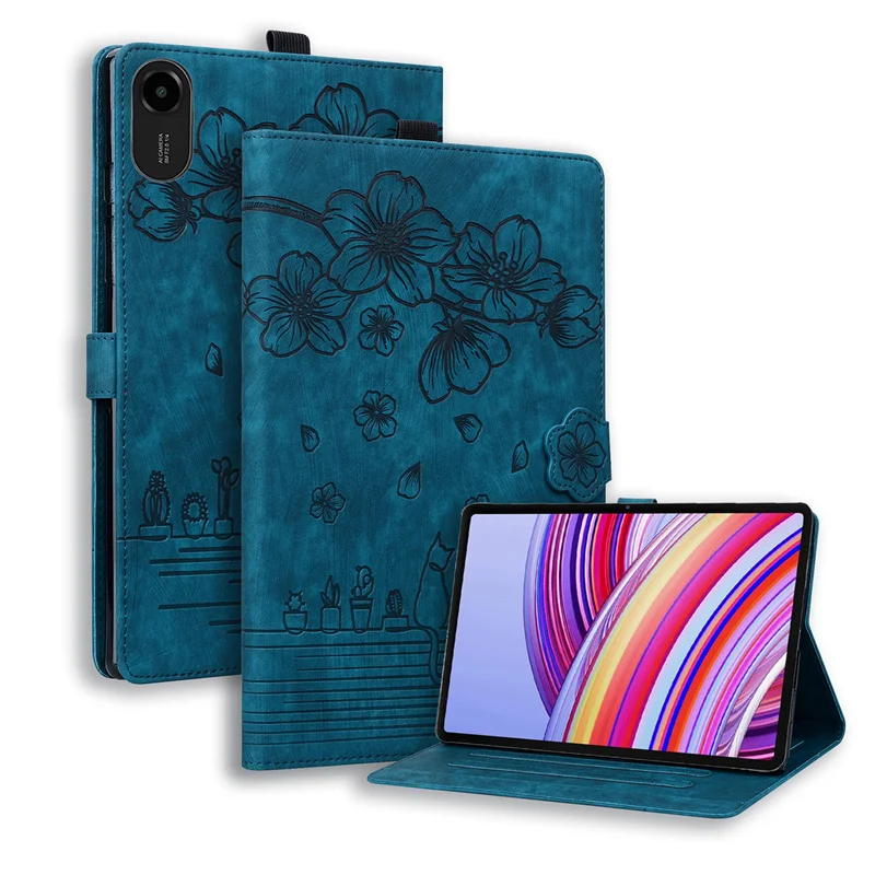 Elegant 11'' Protective Magnetic Flip Tablet Case with Pen - Cat Design