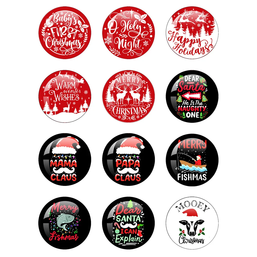 

Merry Fishmas Mooey Christmas Dear Santa I Can Explain PAPA MAMA CLAUS Glass 12mm-40mm Round Back Making Jewelry Findings