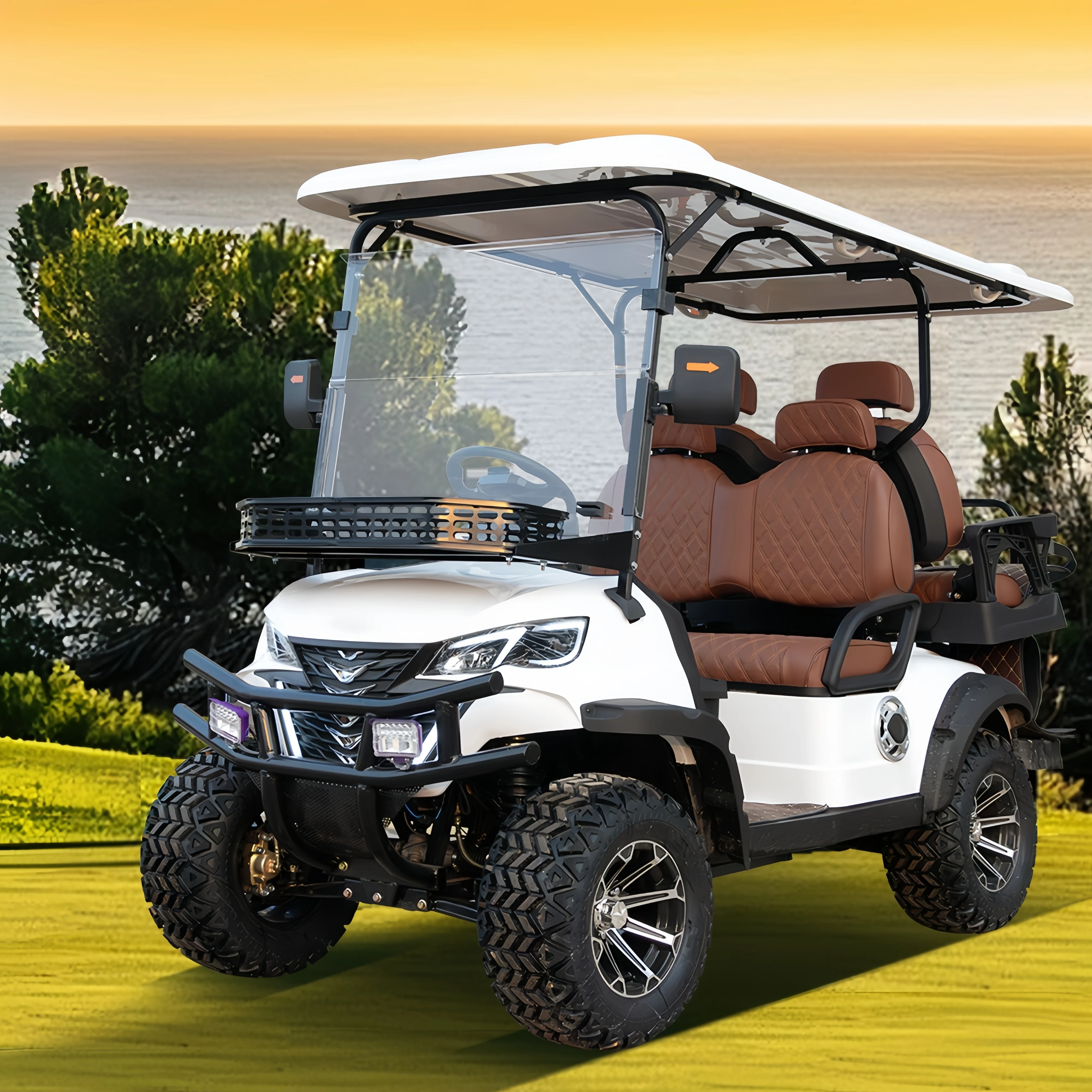 Factory Outlet 4 6 Person Seat Lithium Battery Folding Electric Golf Carts with CE Certificate Electric Golf Carts