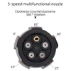 Multifunctional 5 in 1 Quick Connect AdapterHigh Pressure Turbine Nozzle Adapter High Pressure Washer Nozzles 2