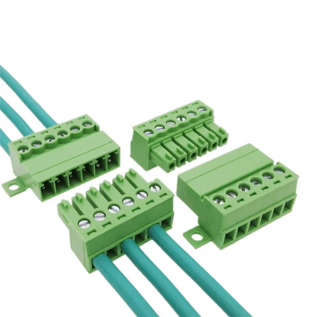 1Sets solderless docking type 15EDG 3.81MM screw terminal block connector PCB plug-in type 15EDGRKC 3.81 green terminal block 1