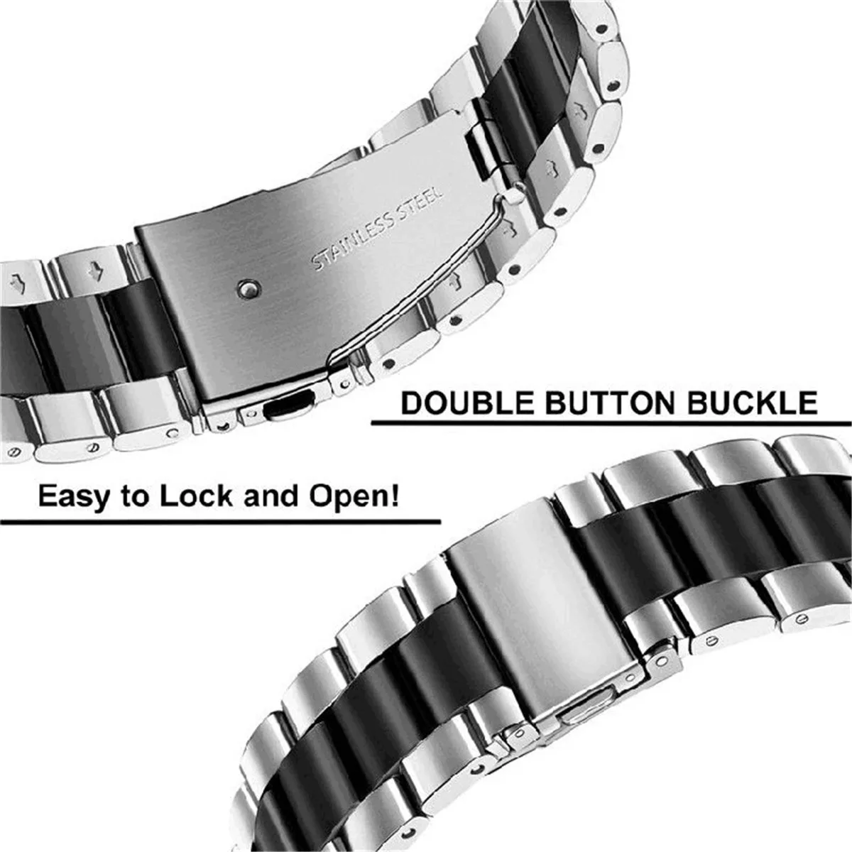Elegant Stainless Steel Three-Column Metal Replacement Strap